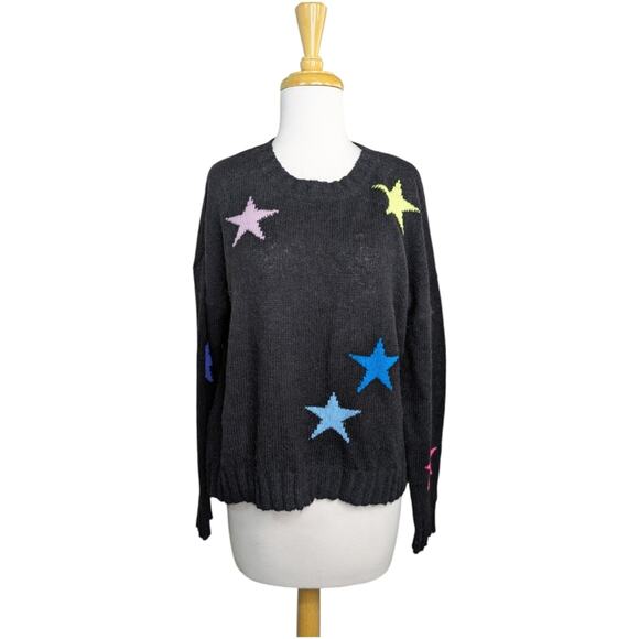 Rails Perci Star Print Sweater Small Wool Alpaca Cashmere Multicolor Black Pullo - Picture 1 of 11
